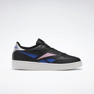 Adidasy Damskie Reebok Club C 85 Czarne/Niebieskie/Różowe PL 70PBXGY